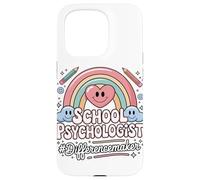 School Psychologist Difference Maker Heart Rainbow Case for iPhone 15 Pro