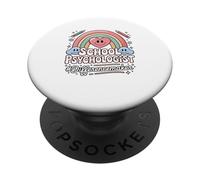 School Psychologist Difference Maker Heart Rainbow PopSockets Adhesive PopGrip