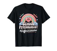 School Psychologist Difference Maker Heart Rainbow T-Shirt