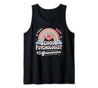 School Psychologist Difference Maker Heart Rainbow Tank Top