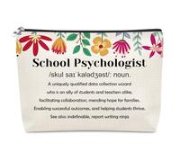 School Psychologist Gift Makeup Bag Psychiatrist Gifts for Women Female Mental Health Appreciation Retirement Graduation Birthday Gifts for Therapist School Counselor Psychologist Cosmetic Bag