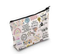 School Psychologist Gift Psychology Bundle Quote Inspired Canvas Makeup Bag (Psychologist Pattern Bag EU)