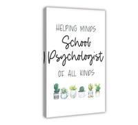 School Psychologist Logo, Help Various Thoughts, Motivational, Consultation Confidential Poster Canvas Poster Wall Art Decor Print Picture Paintings for Living Room Bedroom Decoration 20x30inch(50x75c