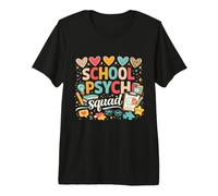 School Psychologist School Psych Squad Colorful Hearts Premium T-Shirt