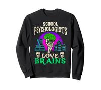 School Psychologists Love Brains Halloween Zombie Therapist Sweatshirt