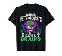 School Psychologists Love Brains Halloween Zombie Therapist T-Shirt