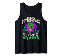 School Psychologists Love Brains Halloween Zombie Therapist Tank Top