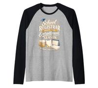 School Registrar Keeps The Enrollment Season On Track Raglan Baseball Tee