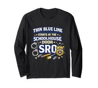 School Resource Officer SRO Thin Blue Line School Long Sleeve T-Shirt