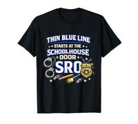 School Resource Officer SRO Thin Blue Line School T-Shirt
