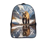 school rucksack 3d print animal laptop daypack cool wild bear walking two compartment ergonomics bag with pockets-16,firm casual backpack for adults teens