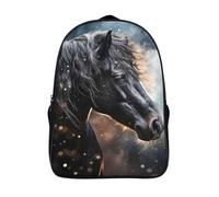 school rucksack 3d printed animal portraits fashion daypack funny cool dark horse two compartment fashion school bag with pockets-16inch,firm school backpack for adults teenagers