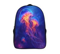 school rucksack 3d printing animal travel daypack cool jellyfish two compartment sports bag with side mesh pouch-16,firm laptop backpack party camping travel