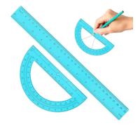 School Ruler And Protractor | Office Drawing Geometry Stationery - Protractor Ruler Geometry Set | for School, Classroom, Office, Students, Teachers, Engineers, Architects, Staff