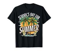 School’s Out for Summer Palm Tree Surfboard Summer Vibe T-Shirt