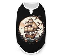 School Sailor Tattoo Clipper Ship And Swallows Dog Shirts Sleeveless T-Shirt Pet Tank Top Soft Summer Vests Clothes for Dogs And Cat 2XL