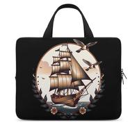 School Sailor Tattoo Clipper Ship And Swallows Laptop Sleeve Portable Laptop Bag Tablet Briefcase Laptop Carrying Case for Women Men