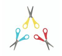 5 Star School Scissors with Plastic Handles and Stainless Steel Blades 55mm Assorted [Pack of 30], Turquoise