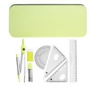 School Set Math Geometry Kit | Math Compass and Protractor Set Shatterproof with Iron Box | 7X Math Geometry Compass, Student Material, Protractor and SE