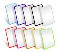 School Shatter Proof Plastic Mirrors 4 x 6 Inch Mirror Tiles with Round Corners Double Sided Protective Film Mirror Sheets Art and Craft Supply for School Classroom Bathroom (10 Pieces, Colorful)