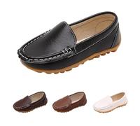 School Shoes Boys Loafers Leather Slip-On Loafer Dress Shoe for Kids,Lightweight Breathable Comfort Fit Casual & Formal Wedding Shoes for Back to School Black Footwear UK 1