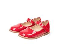 School Shoes for Girls Flat Comfortable Mary Jane Shoes Classic Uniform for Kids Back to School,Wedding Party,Princess Dress Up (Red,13.5 Big Kids)
