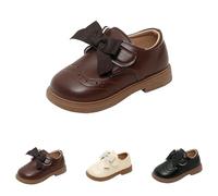 School Shoes for Girls Oxford Flats Ballet Princess Toddler Dress Shoes Birthday Party Kid Slip on Wedding Church School Uniform Loafer Flats Brown Footwear UK 5