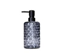 School Soap Dispenser for Home/hotel/bathroom Glass Press Lotion Bottle 500ml Transparent Cylindrical Gray/Green/Yellow Home(Gris)