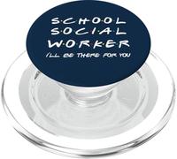 School Social Worker Civil Servants Volunteer Typography PopSockets PopGrip for MagSafe