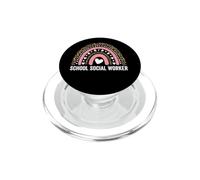 School Social Worker Leopard Rainbow PopSockets PopGrip for MagSafe