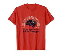 School Social Worker Life Changer Inspirational Quote T-Shirt, Men, Red, S