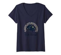 School Social Worker Life Changer Inspirational Quote V-Neck T-Shirt, Women, Navy, S