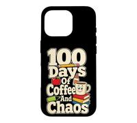 School Staff 100 Days Of Coffee And Chaos Elementary Case for iPhone 16 Pro