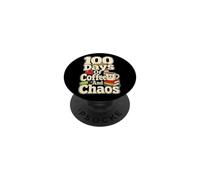School Staff 100 Days Of Coffee And Chaos Elementary PopSockets Adhesive PopGrip