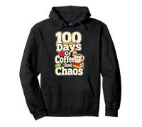 School Staff 100 Days Of Coffee And Chaos Elementary Pullover Hoodie