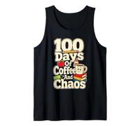 School Staff 100 Days of Coffee and Chaos Elementary Tank Top