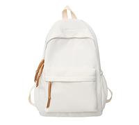 School Starts Season Fashion Women Girls Student Zipper School Bag Nylon Travel High Capacity Backpack Charger Backpack for Women (White, One Size)