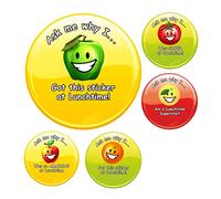 School Stickers Ask Me Why Lunchtime Stickers Made from 100% Recycled Paper.