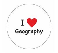 School Stickers I Heart Geography - 100% Gloss Recycled Paper - Reward Stickers for Teachers and Children