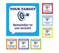 School Stickers MFL Speech Bubble Target Stickers Made from 100% Gloss Recycled Paper