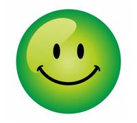 School Stickers Mini Green Smiley Face Stickers Made from 100% Gloss Recycled Paper