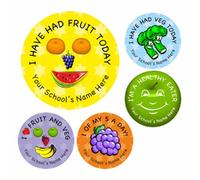 School Stickers Personalisable Promote Healthy Eating Reward 35mm Mini Sheet Stickers Made from 100% Recycled Paper