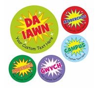 School Stickers Personalisable Welsh Teachers Wow 35mm Mini Sheet Stickers Made from 100% Recycled Paper
