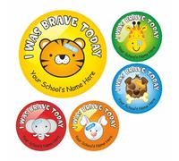 School Stickers Personalised Animal Bravery Stickers for Children - 35mm Mini Sheets - 100% Recycled Paper