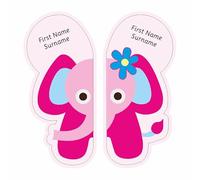 School Stickers Personalised Pink Elephant Shoe Name Labels for Kids - Easy Stick-On, Left & Right Markers, Durable Shoe Stickers