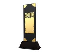 School Subject Trophies & Academic Awards - Maths, English, Science, Computing & Humanities Prizes - Personalised Engraved Acrylic & Metal Presentation Trophy - Shadowline (IT Computing)