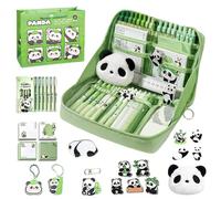 School Supplies Kit,School Stationery Set | Panda Design Pens Stick Notes Brooches Pendants Kit for Kindergarten College Home Students Teens Girls Boys