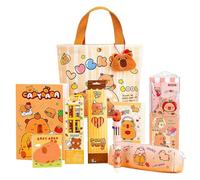 School Supplies Set - Sticky Notes Case Kit with Pens for Capybara Stationery, Complete Organization Set | Gift for Teens, Boys, Girls, Students, Kids,