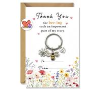 School Teachers Gifts for End of School - Thank You Presents Bee Keyring | Cute Bee Keychain Card for Appreciation Day, Teacher's Day, Classroom Assistant Keepsake