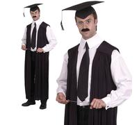 Smiffys Teachers Gown, Black , School Days Fancy Dress, Adult Dress Up Costumes